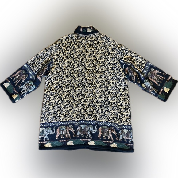 It’s Outta the Bag Y2K 1990’s Long Tapestry Cardigan Wooden Buttons Pockets, 1X - Picture 4 of 10